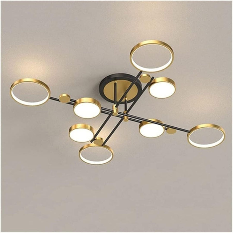 LED Chandelier with Remote Control MARIA, 8 Elements, 63W, Warm/Cold/Neutral Light, Dimmable, Gold