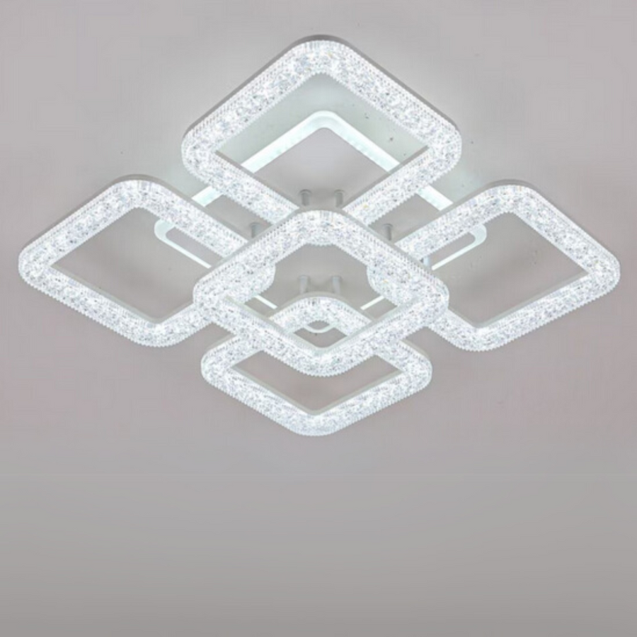 Astrid LED Chandelier with Remote Control, Dimmable, White, Crystals