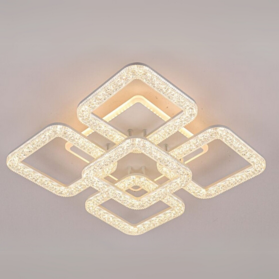 Astrid LED Chandelier with Remote Control, Dimmable, White, Crystals