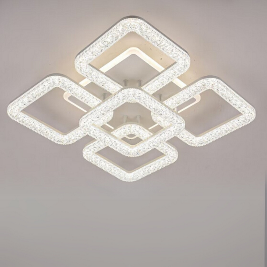 Astrid LED Chandelier with Remote Control, Dimmable, White, Crystals