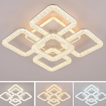 Astrid LED Chandelier with Remote Control, Dimmable, White, Crystals