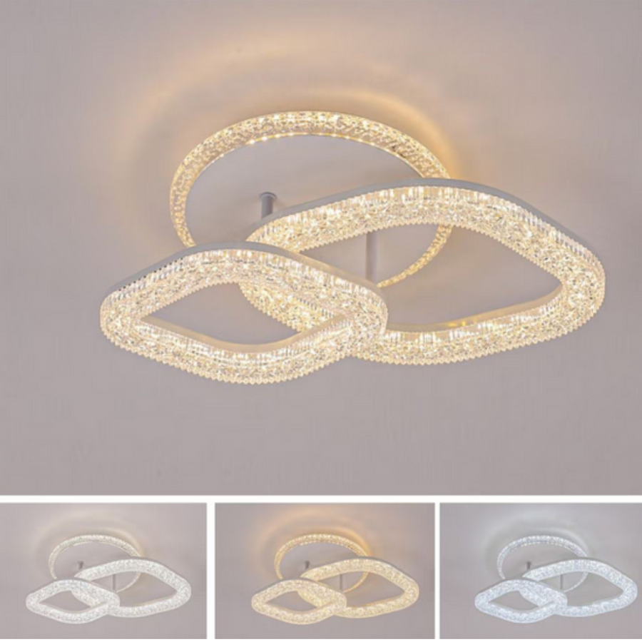 Asgard LED Chandelier Remote Control, Dimmable, White, Crystals