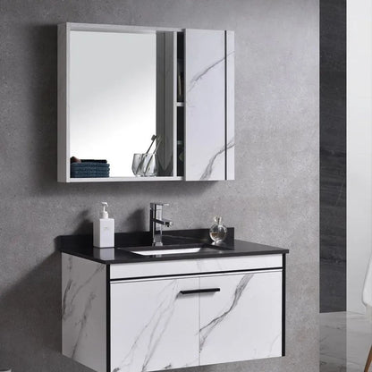 Bathroom Furniture Set 80x48cm 3 Pieces Black White