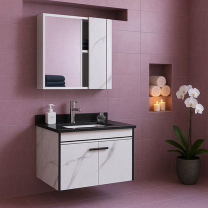 Bathroom Furniture Set 80x48cm 3 Pieces Black White