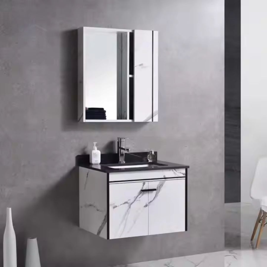 Bathroom Furniture Set 60x48cm 3 Pieces Black White