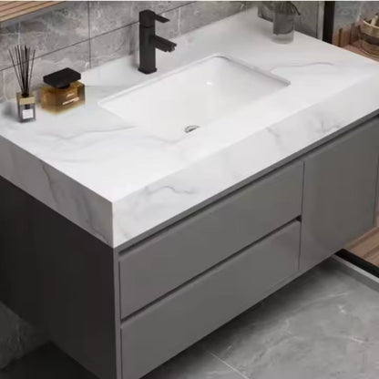 Bathroom Furniture Set 80x50cm 3 Pieces Grey White