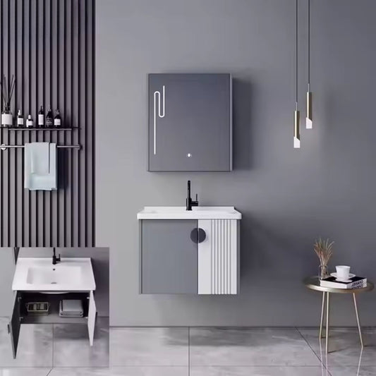 Bathroom Furniture Set 60x40cm 3 Pieces Grey White