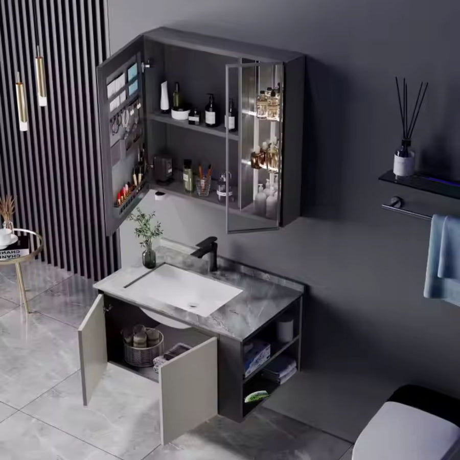 Paolina Bathroom Furniture Set 2 Pieces Gray