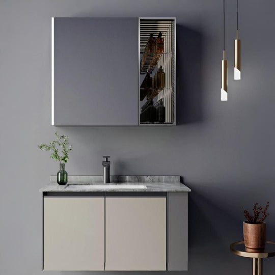 ZAKYNTHOS Bathroom Furniture Set, 80cm, 2 Pieces, Gray and Cream Bathroom Furniture Default Title Alessandro Design