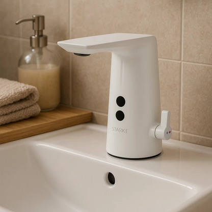 Basin Mixer with Sensor, Sanitary Brass, White, RW-190WH