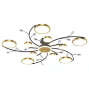 Lustra LED KARINA cu Telecomnda, 68W, Lumina Calda/Rece/Neutra, Negru/Auriu