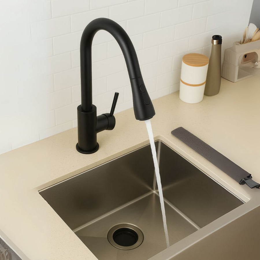 Kitchen Faucet with Pull-out Spray, Spout with Touch for On/Off, SUS304 Stainless Steel, Black, CF/TOUCH/2