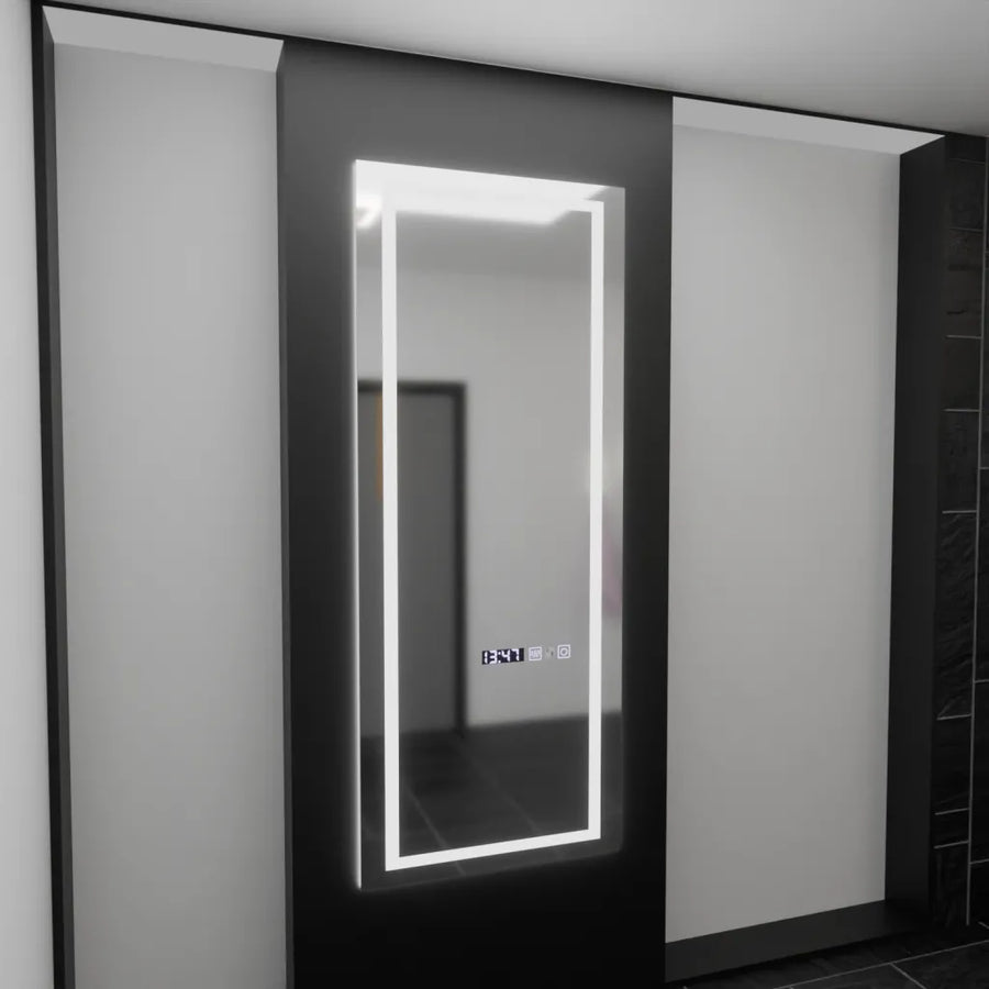 Mirror LED rectangular 60x150cm Alessia Sensor Radar Marcello Clock Defrost & Dimable Thermometer