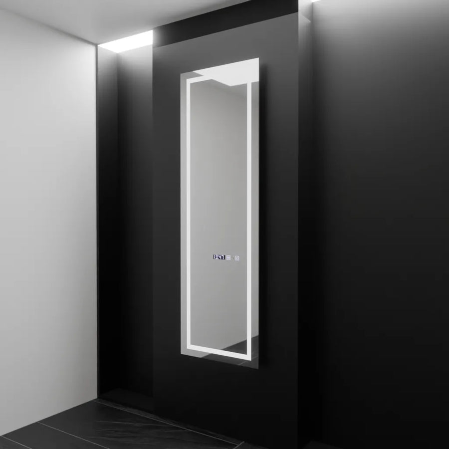 Mirror LED rectangular 45x140cm Giulia Sensor Radar Marcello Dismantic Clock Defrosting System