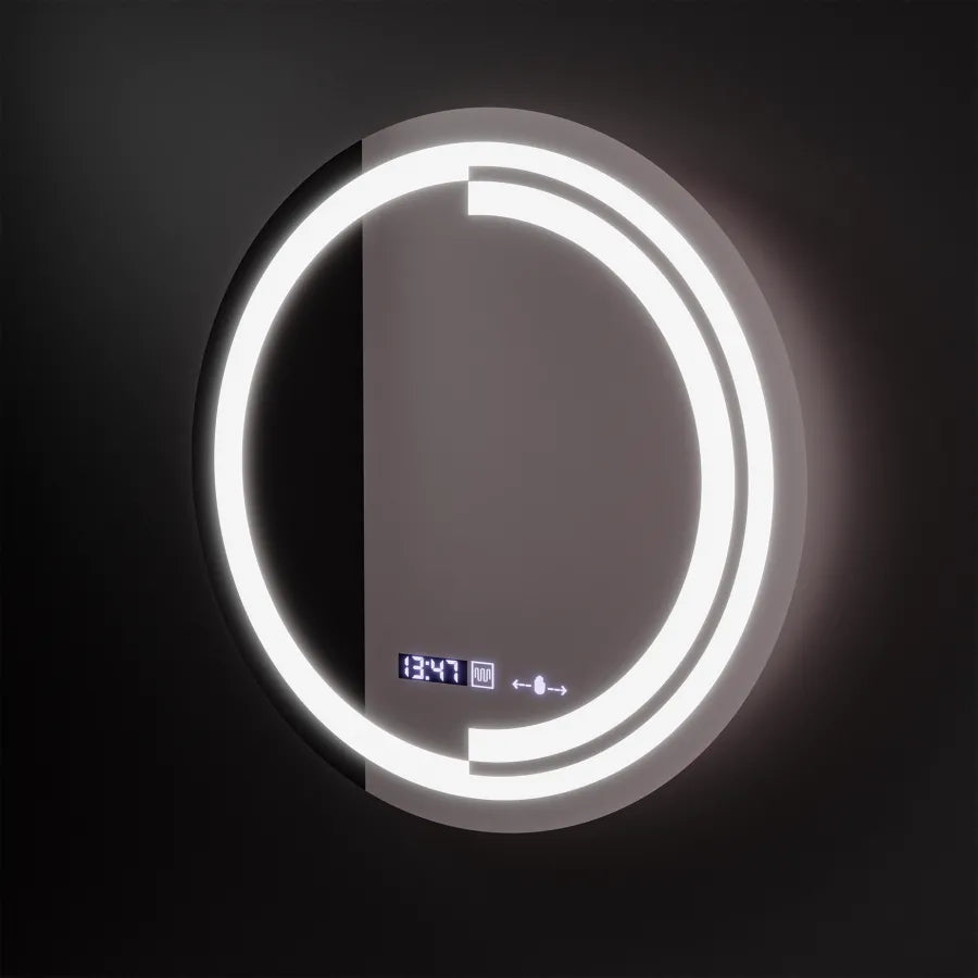 60cm round LED mirror Motionglow sensor Consuel Marcellow Dimable Clock Defrosting System