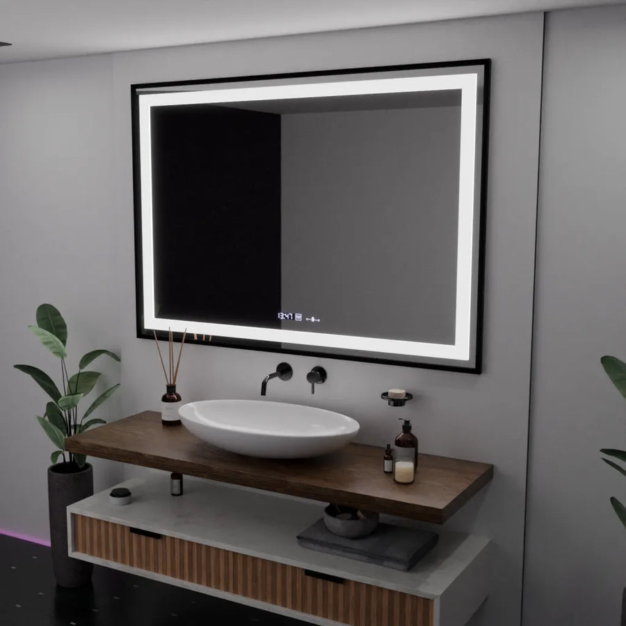 Mirror LED rectangular 100x70cm Verite Maje is noir motion glow marcello system disabilities & the thermometer Dimable