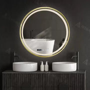 60cm Celest Royale Gold MotionGlow Marcellow Mirror Mercello Clock Defrost & Dimable Thermometer