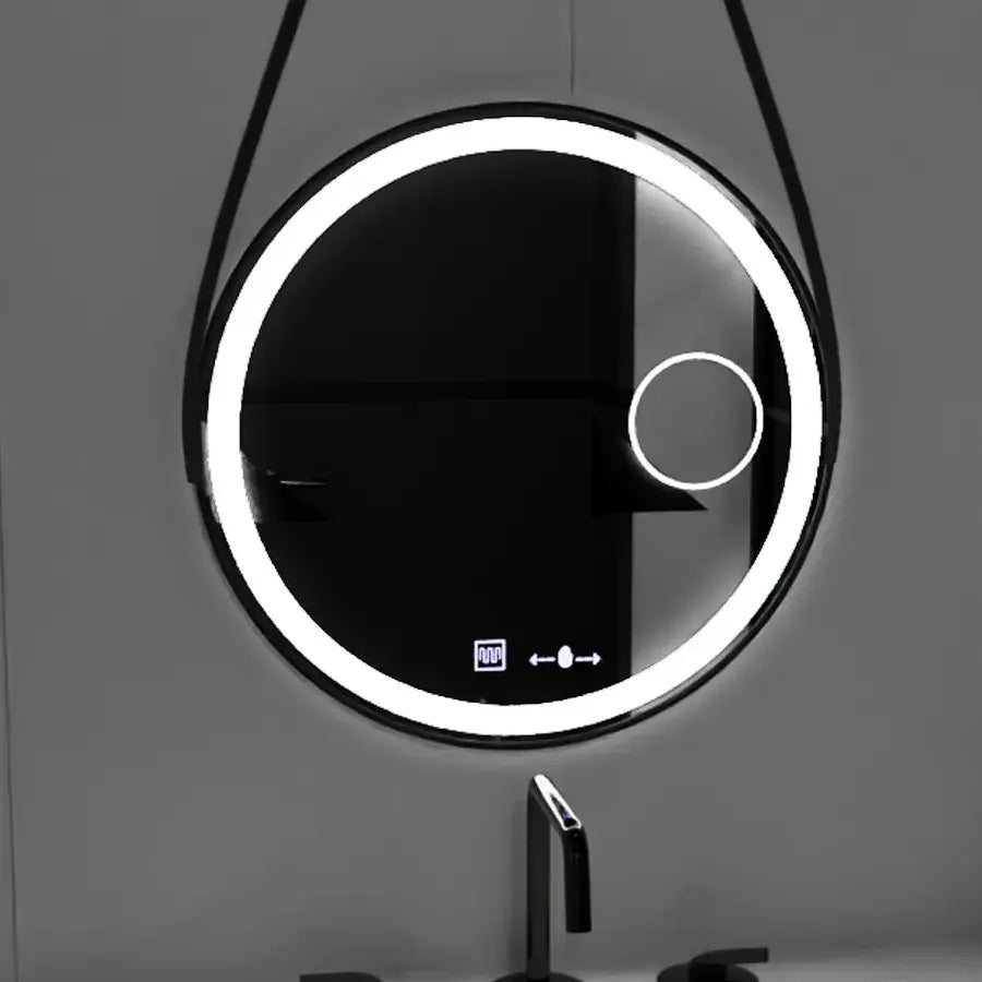 Round LED mirror Sensor Motionglow Micah Marcello 60 cm Dismantic Clock Defrosting System