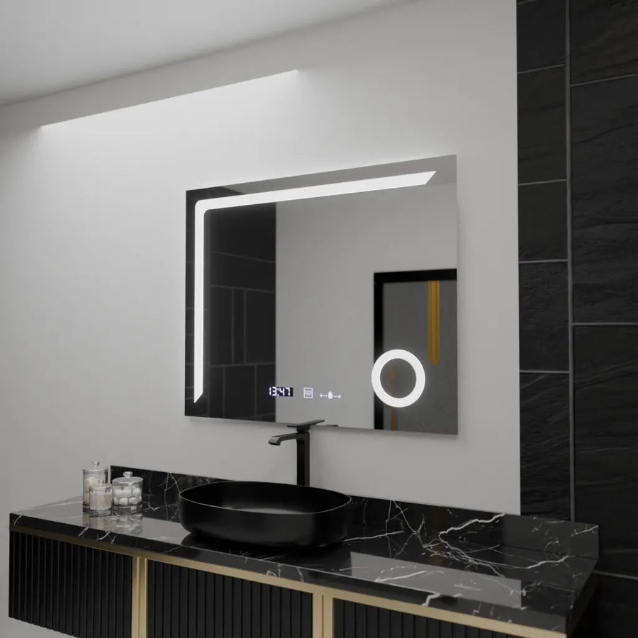 Mirror LED rectangular 100x80cm Precision Motionglow Marcello Dismantling Defrost & Thermometer Wolf Cosmetic