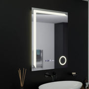 Mirror LED rectangular 60x80cm precision motionglow marcello system disabilities & thermometer of the caimimic glass