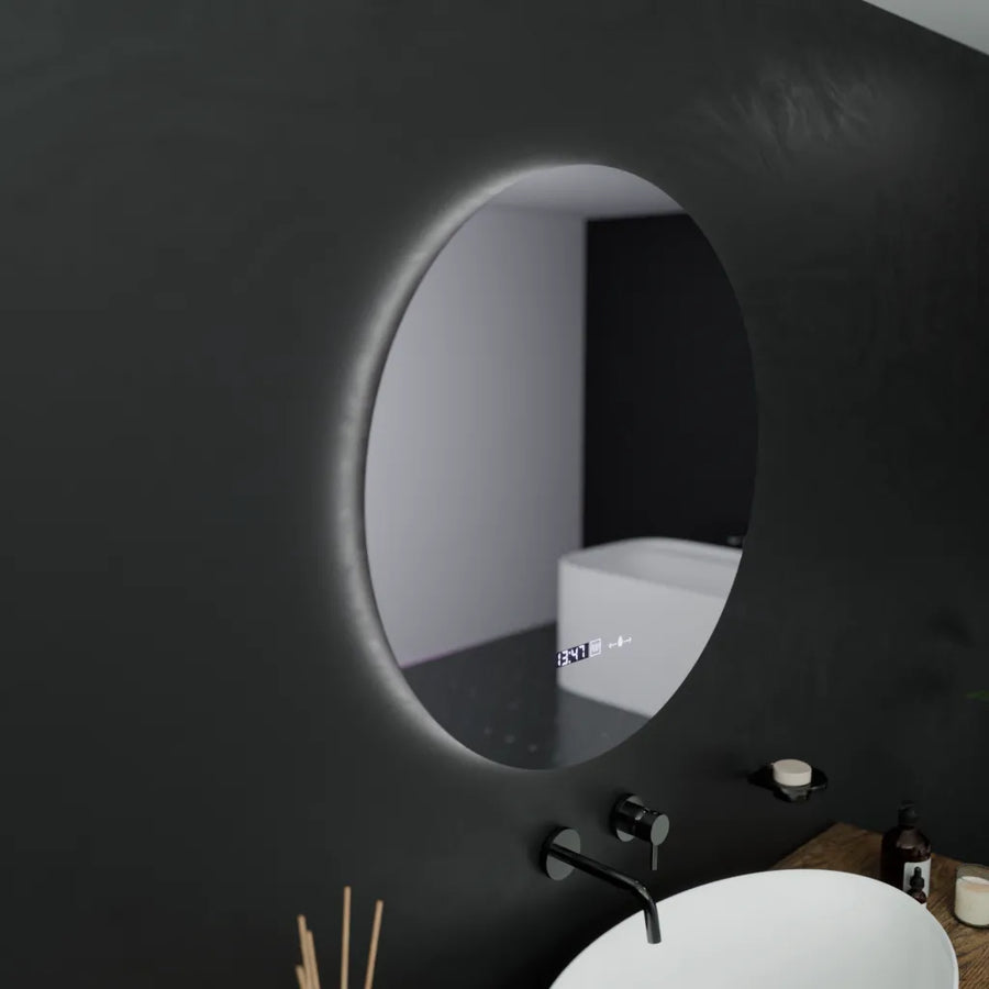 60cm round LED mirror Serenite MotionGlow Marcellow Dimable Clock Defrosting System