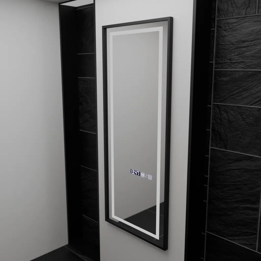 Mirror LED rectangula 60x150cm Bianca Sensor Radar Marcello Clock Defrost & Dimable Thermometer