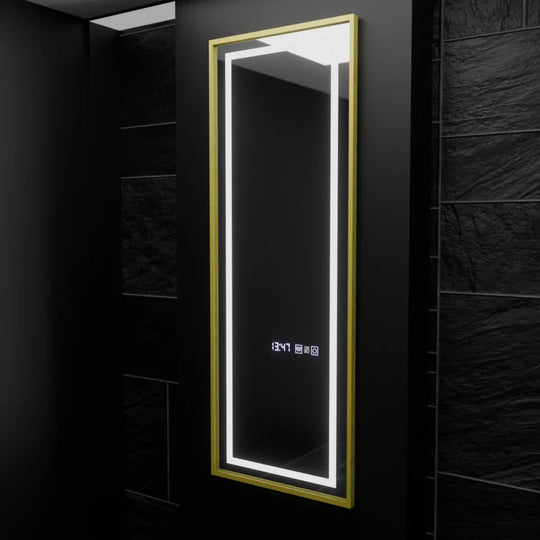 Rectangular LED Mirror, 45x140cm, Elena Marcello Radar Sensor, De-fogging System, Clock & Thermometer, Dimabila, Dressing Couture Dressing Mirrors Default Title Alessandro Design