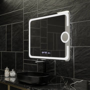 Mirror LED rectangular 80x60cm eclat Motionglow Marcello Clock Defrition System & Wolf thermometer Dimable Cosmetic