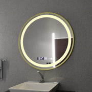 Mirror LED round 70cm celesti Royale Gold MotionGlow Marcellow Dimable Clock Defrosting System