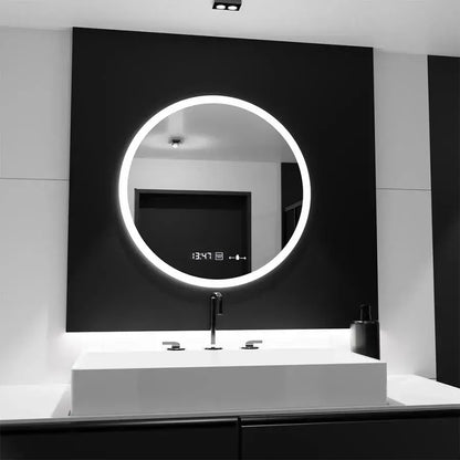 Mirror LED Round 50cm Giulia Sensor MotionGlow Marcellow System Defrosting Clock & Dimable Thermometer