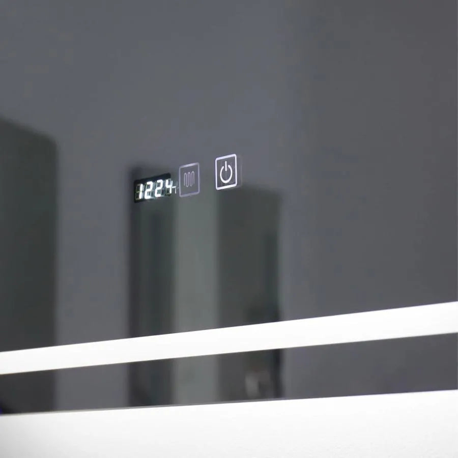 Rectangular LED mirror 70x90cm EDGE Touch Demister System, Black Frame