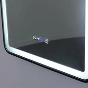 Rectangular LED mirror 70x90cm EDGE Touch Demister System, Black Frame