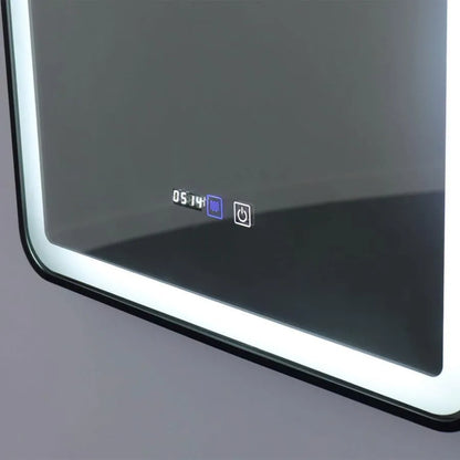 Rectangular LED mirror 70x90cm EDGE Touch Demister System, Black Frame