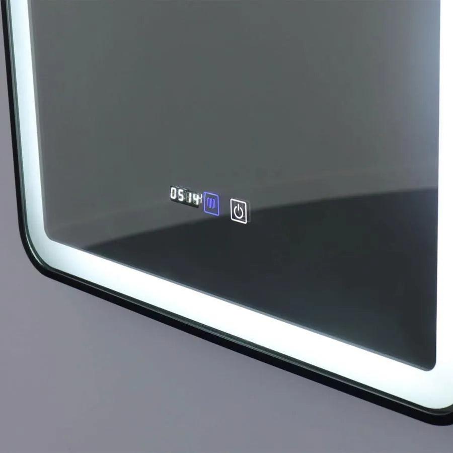 Rectangular LED mirror 70x90cm EDGE Touch Demister System, Black Frame