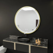 Mirror LED round 70cm Touch glanz System Defrost Rama Rose Gold Brudged