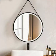 Mirror LED Round 60cm Celesti Majesti Noir Eleva MotionGlow Marcello Dimable Clock Defrition System
