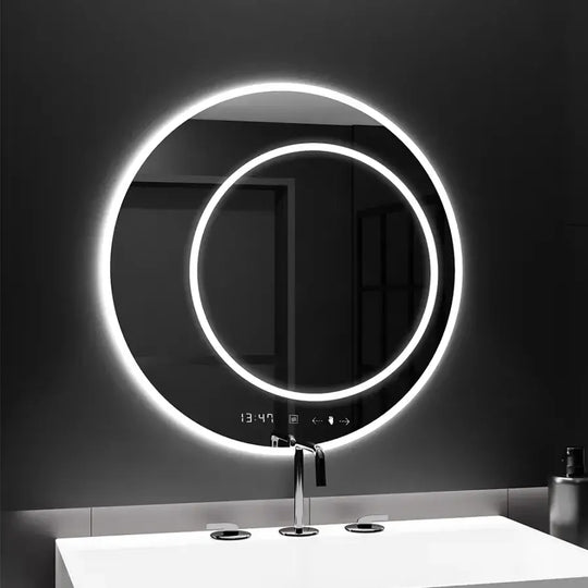 Round LED mirror, 60cm, July Touch Marcello, De-fogging system, Clock & Thermometer, Dimabila Mirrors Marcello Default Title Alessandro Design