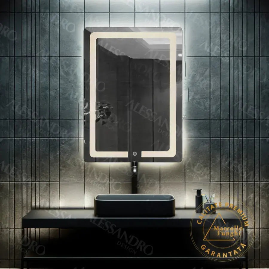 LED Touch Mirror Rhea Defog System 60x80 cm Marcello Funghi Collection