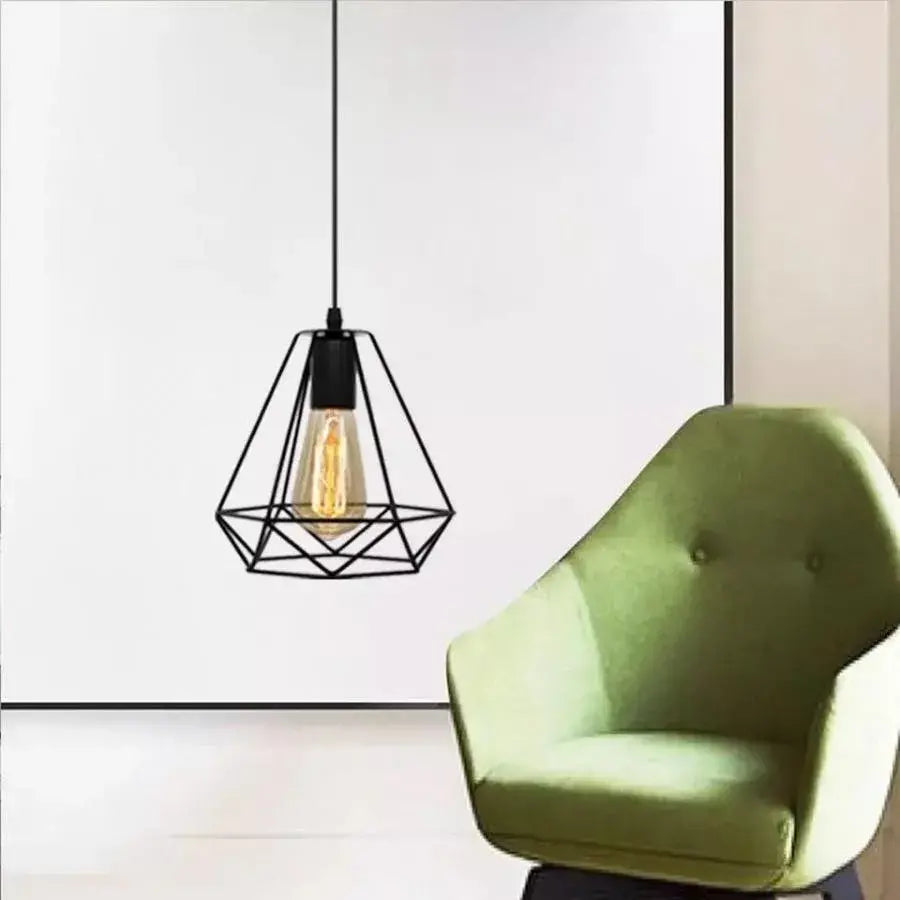 Diamond Shape Chandelier, STRUKTUR, 1xE27, Black, Metal