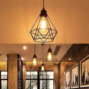 Diamond Shape Chandelier, STRUKTUR, 1xE27, Black, Metal