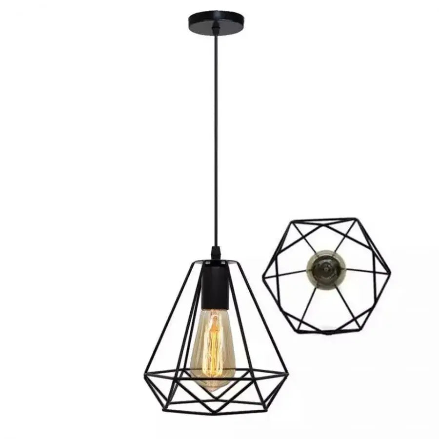 Diamond Shape Chandelier, STRUKTUR, 1xE27, Black, Metal