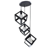 Cube Shape Chandelier, STRUCTURE Cluster, 3xE27, Black, Metal