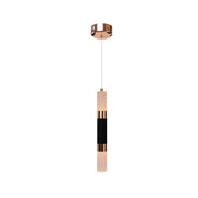 Adam LED Pendant, 14W, Acrylic and Metal, Black with Gold, Cold/Warm/Neutral Light