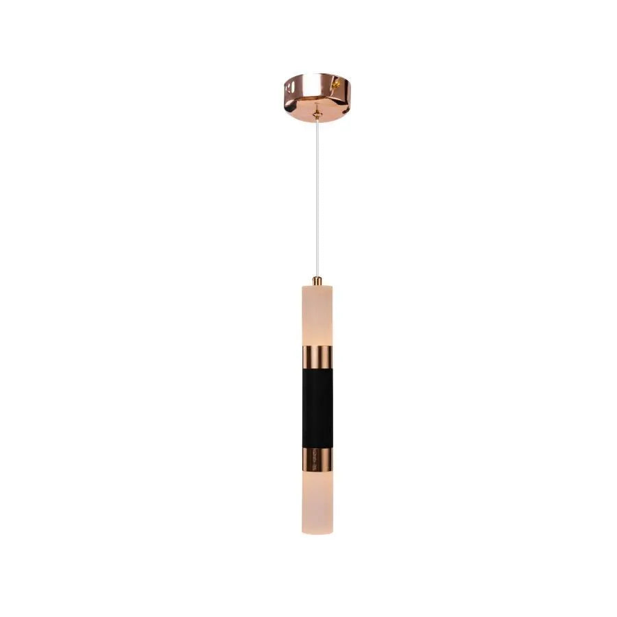 Adam LED Pendant, 14W, Acrylic and Metal, Black with Gold, Cold/Warm/Neutral Light