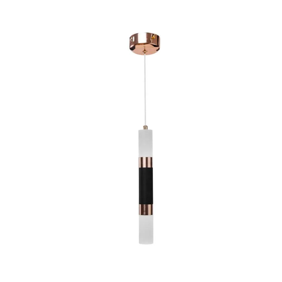 Adam LED Pendant, 14W, Acrylic and Metal, Black with Gold, Cold/Warm/Neutral Light
