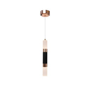 Adam LED Pendant, 14W, Acrylic and Metal, Black with Gold, Cold/Warm/Neutral Light