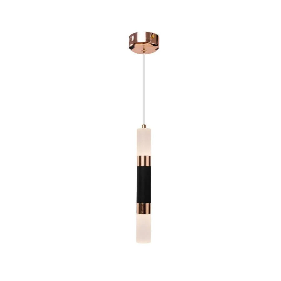 Adam LED Pendant, 14W, Acrylic and Metal, Black with Gold, Cold/Warm/Neutral Light