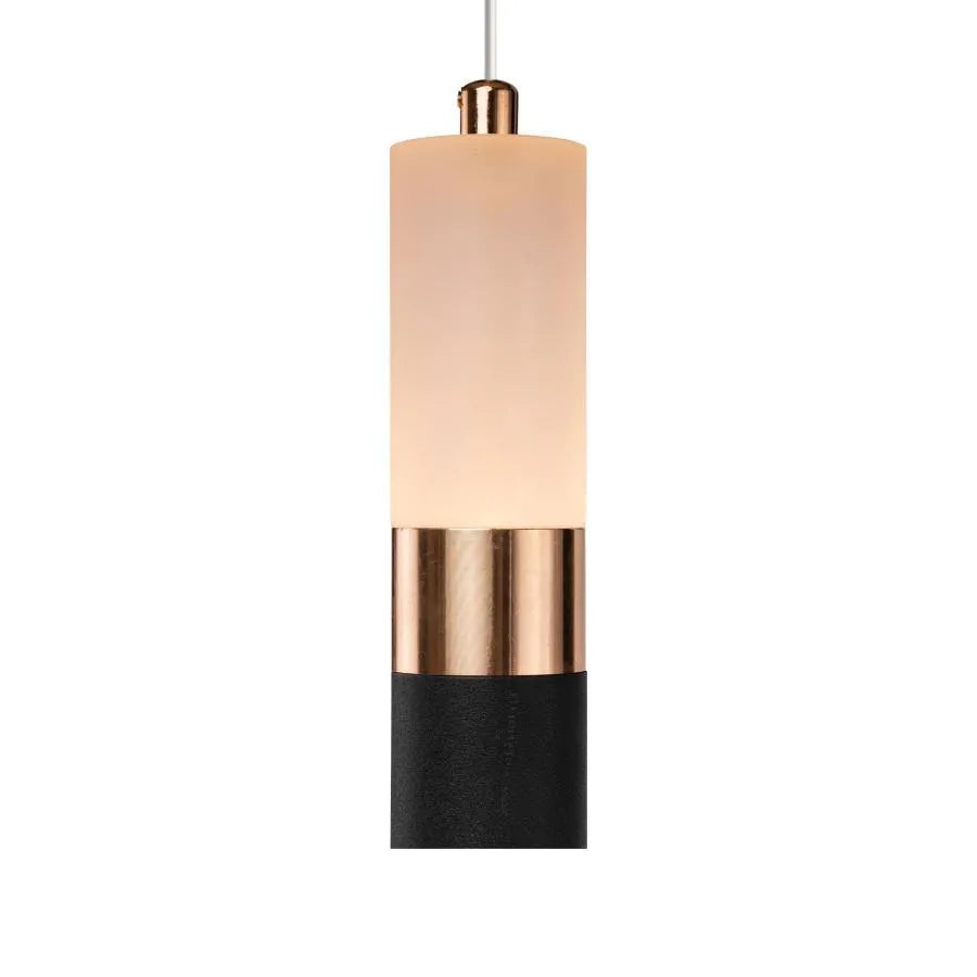 Adam LED Pendant, 14W, Acrylic and Metal, Black with Gold, Cold/Warm/Neutral Light