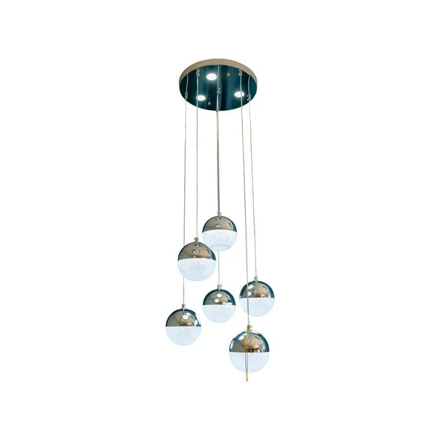 Jeremias LED Pendant with Remote Control, 63W, 2.4GHz, Dimmable, Metal, Chrome 