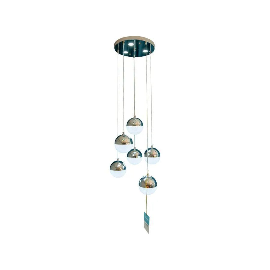 Jeremias LED Pendant with Remote Control, 63W, 2.4GHz, Dimmable, Metal, Chrome 